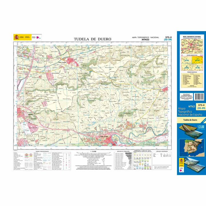 Carte topographique de l'Espagne n° 0372.2 - Tudela de Duero | CNIG - 1/25 000