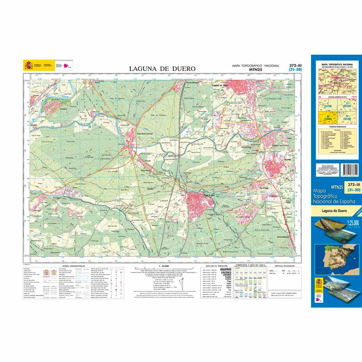 Carte topographique de l'Espagne n° 0372.3 - Laguna de Duero | CNIG - 1/25 000