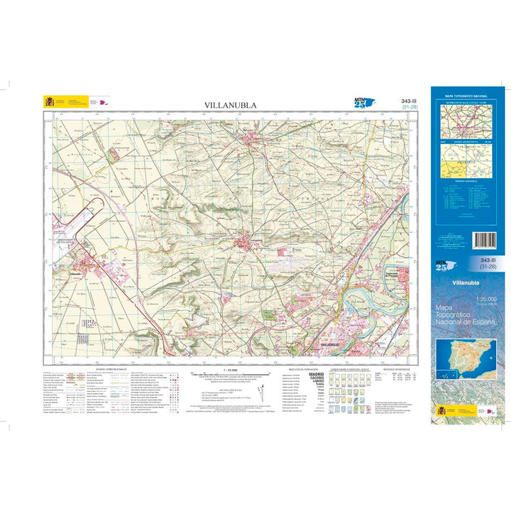 Carte topographique de l'Espagne n° 0343.3 - Villanubla | CNIG - 1/25 000