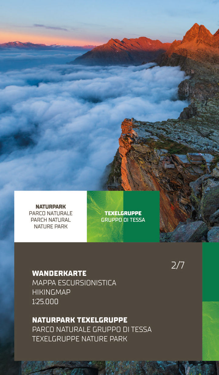 Carte de randonnée - Parc naturel du Gruppo di Tessa (Naturpark Texelgruppe) | Tabacco – 1:25 000 carte de randonnée Tabacco