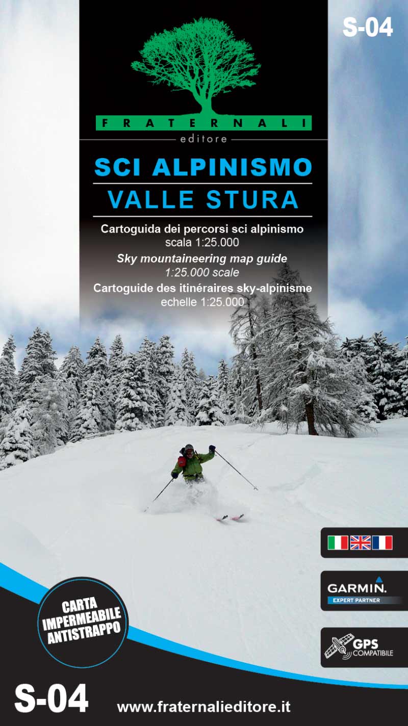 Carte de ski de randonnée n° 4 - Vallée de la Stura | Fraternali - 1/25 000