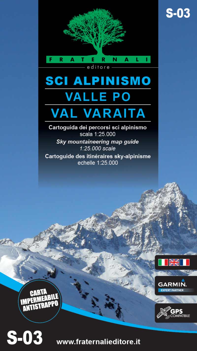 Carte de ski de randonnée n° 3 - Vallée du Pô & Vallée Varaita | Fraternali - 1/25 000