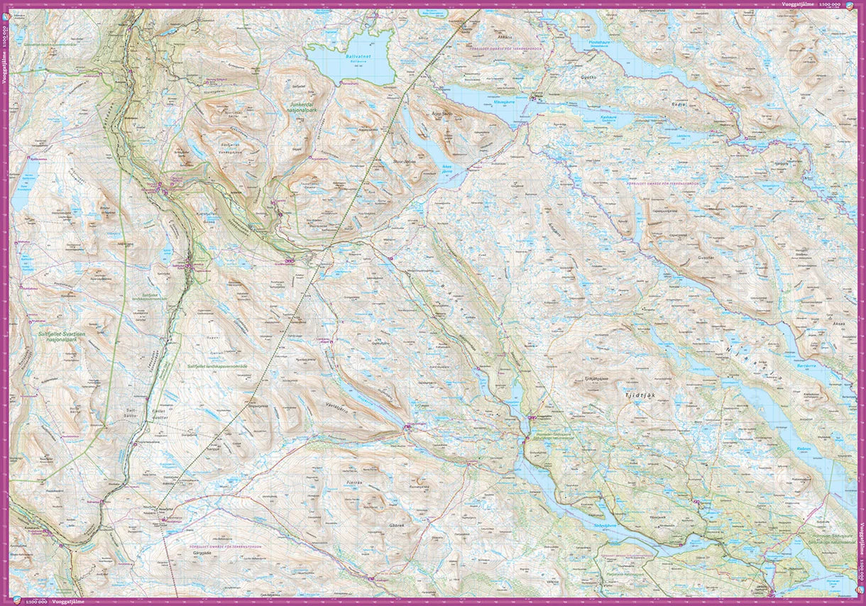 Carte de montagne - Arjeplogsfjällen (Suède) | Calazo - 1/100 000 carte de randonnée Calazo