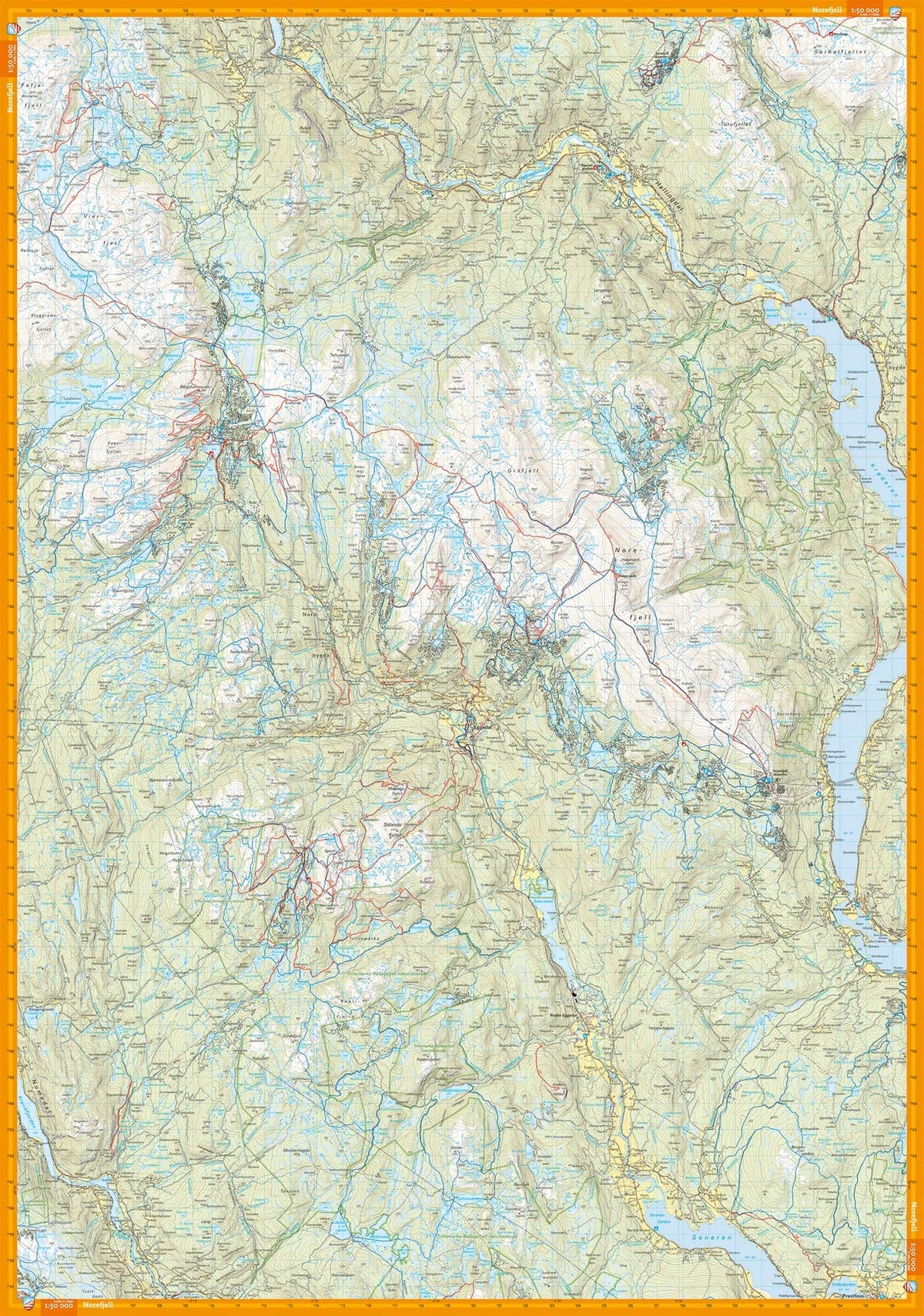 Carte de randonnée - Norefjell & Trillemarka-Røldalsfjell (Norvège) | Calazo – 1:50 000