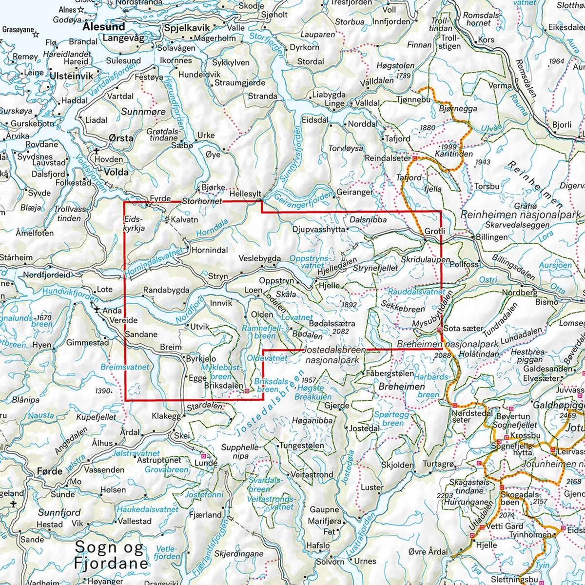 Carte de randonnée - Stryn (Norvège) | Calazo – 1:50 000