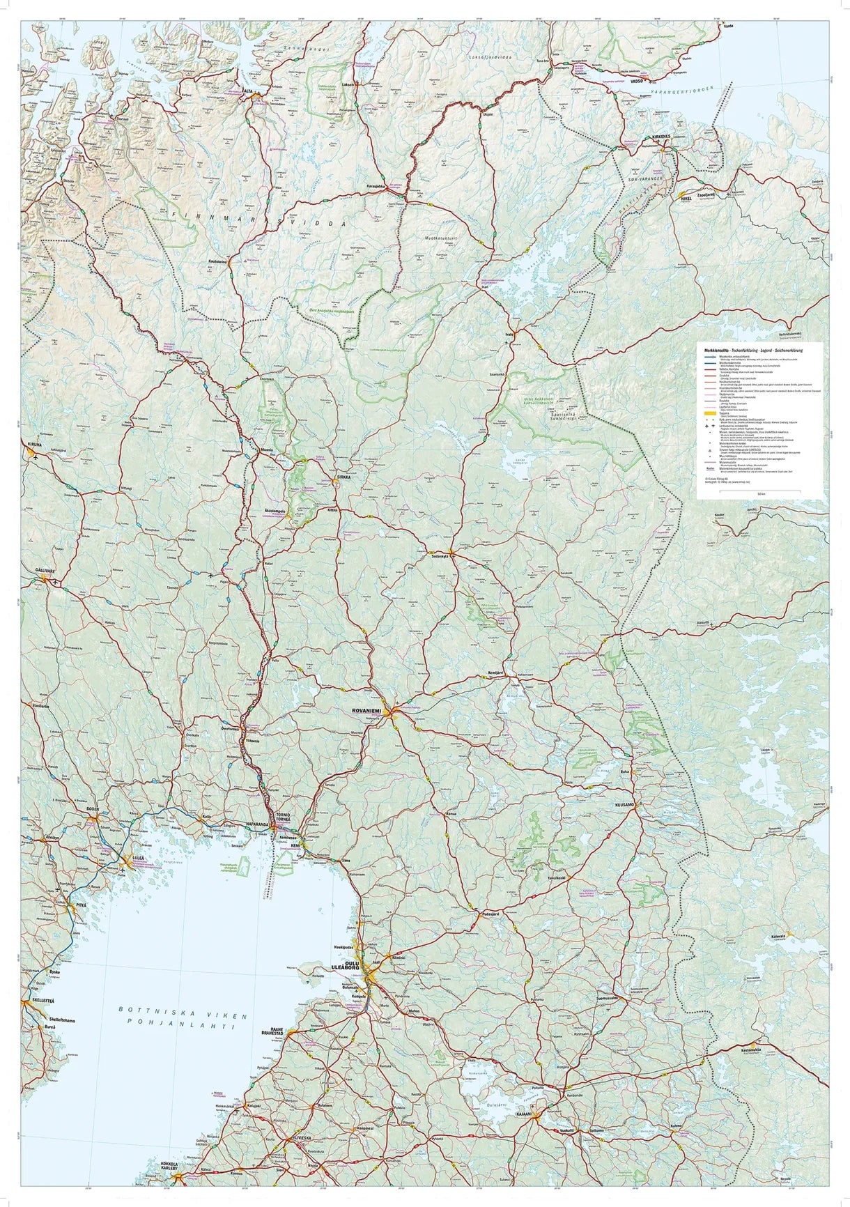Carte routière et touristique - Finlande | Calazo