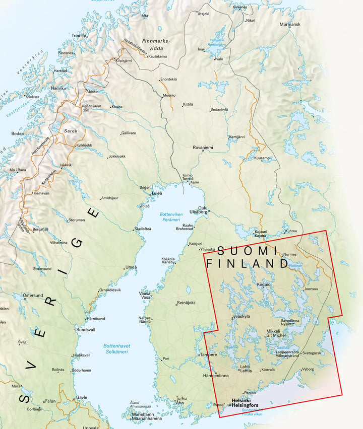 Carte routière et touristique - Finlande orientale | Calazo - 1:350 000