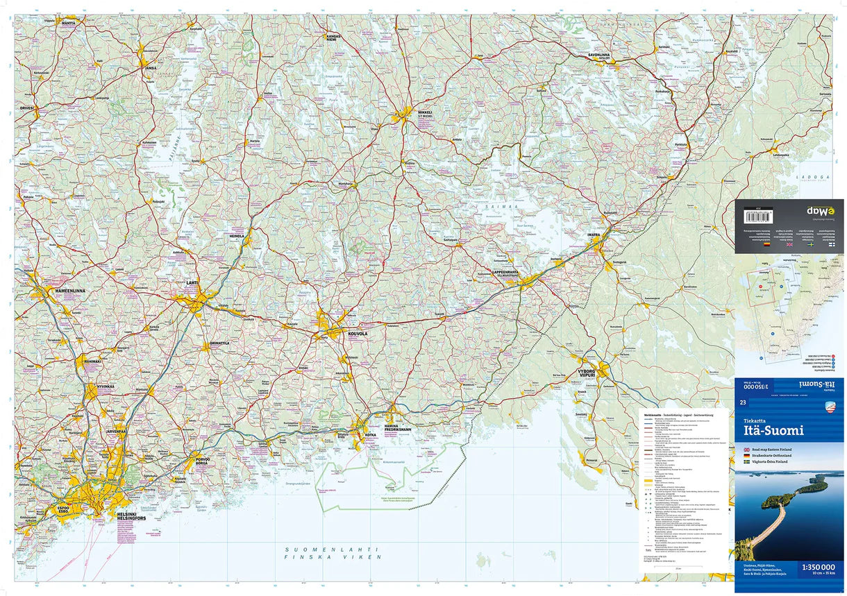 Carte routière et touristique - Finlande orientale | Calazo - 1:350 000