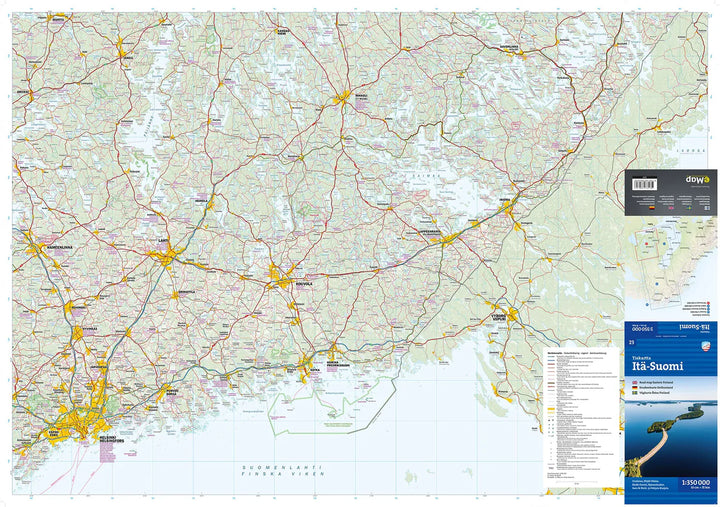 Carte routière et touristique - Finlande orientale | Calazo - 1:350 000