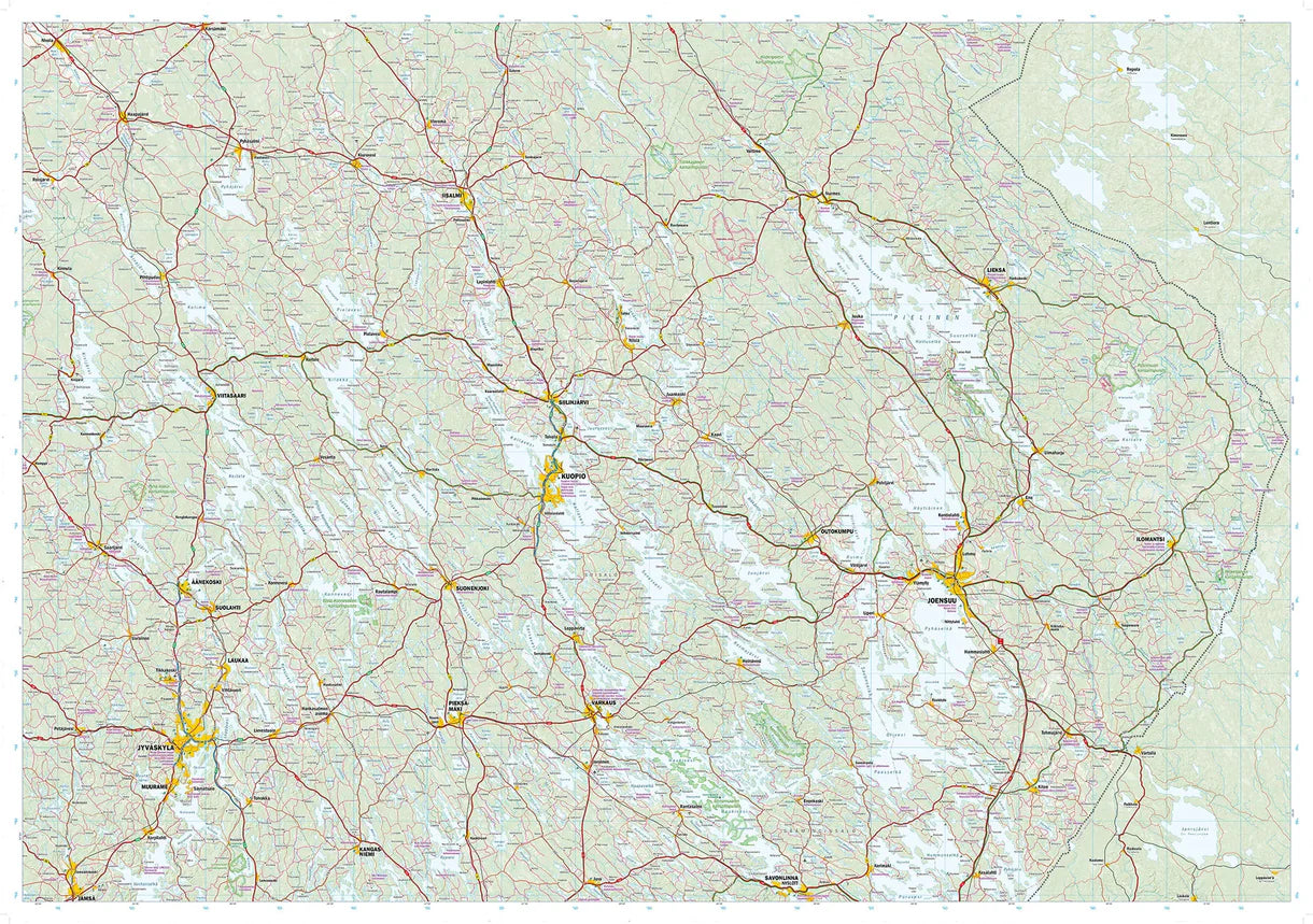 Carte routière et touristique - Finlande orientale | Calazo - 1:350 000