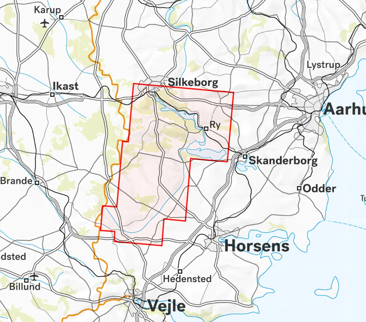 Carte de plein air - Silkeborg & Gudenåstien syd (Danemark) | Calazo carte de randonnée Calazo