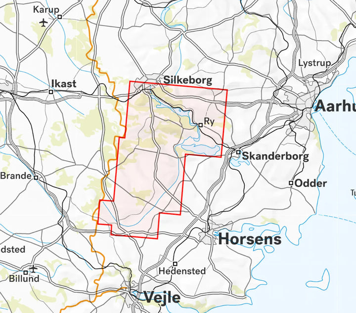 Carte de plein air - Silkeborg & Gudenåstien syd (Danemark) | Calazo carte de randonnée Calazo