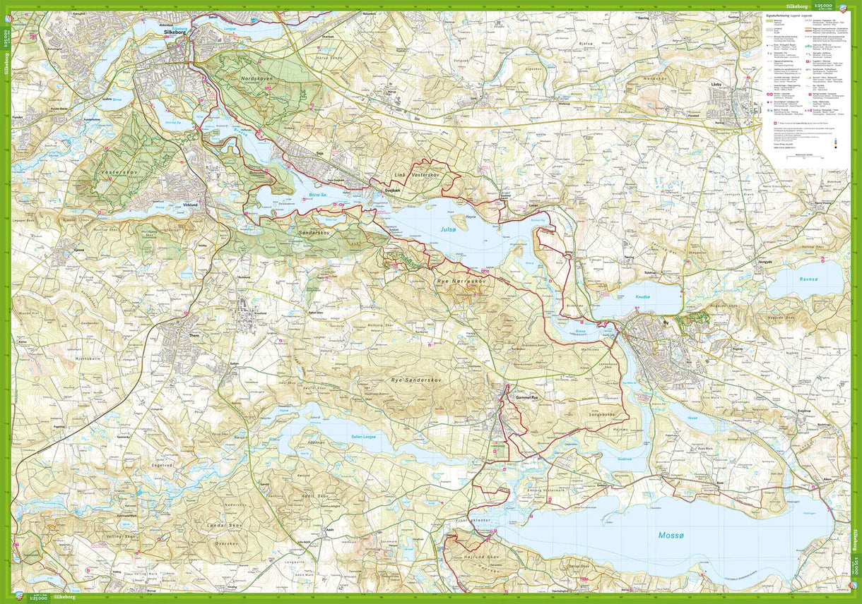 Carte de plein air - Silkeborg & Gudenåstien syd (Danemark) | Calazo carte de randonnée Calazo