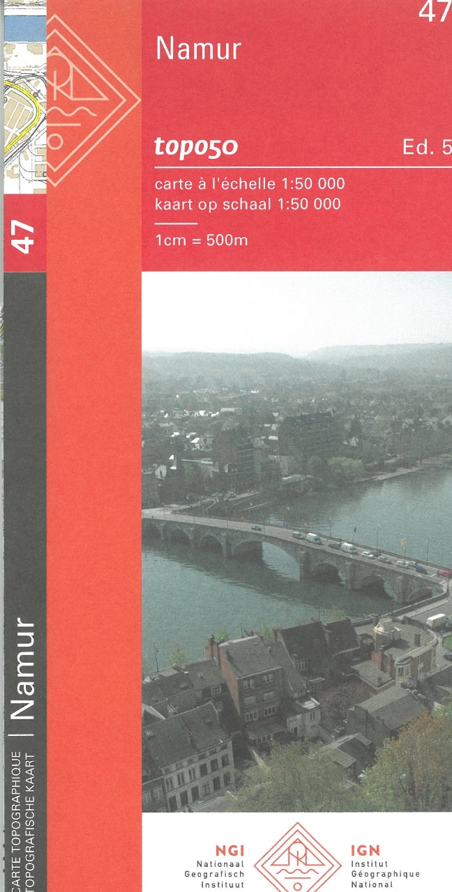 Carte topographique n° 47 - Namur (Belgique) | NGI - 1/50 000 carte de randonnée IGN Belgique