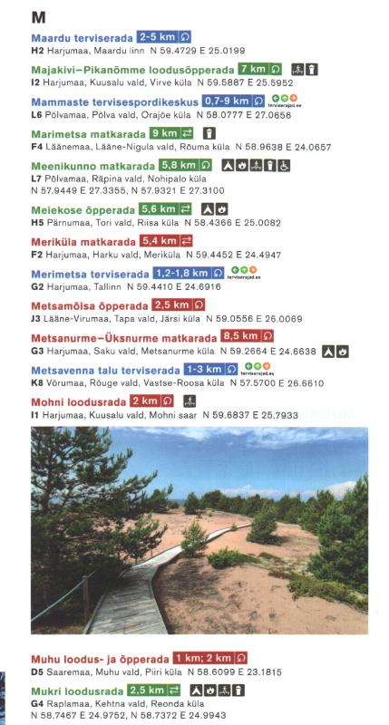 Carte des sentiers de randonnée et de santé d’Estonie | Jana Seta