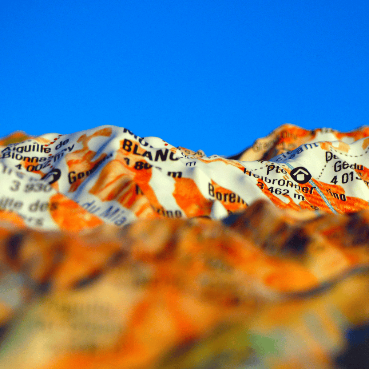 Carte murale en relief - Tour du Mont Blanc - 19,5 cm x 29,5 cm | 3D Map carte en relief 3D Map