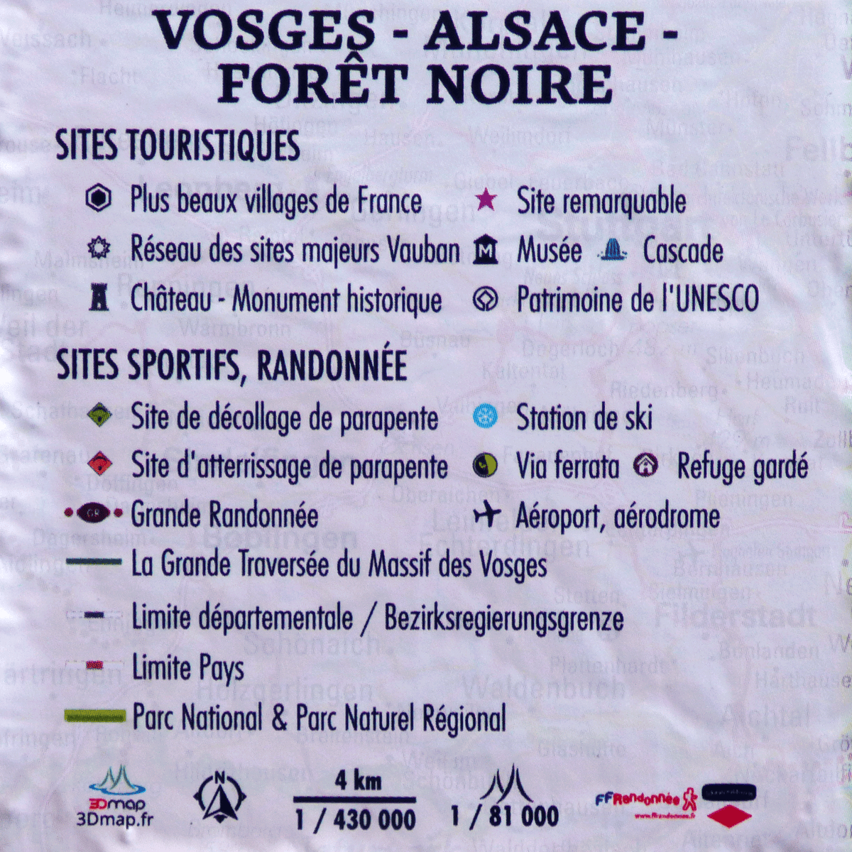 3D Relief Wall Map - Vosges, Alsace & Black Forest - 61 x 41 cm | 3D Map
