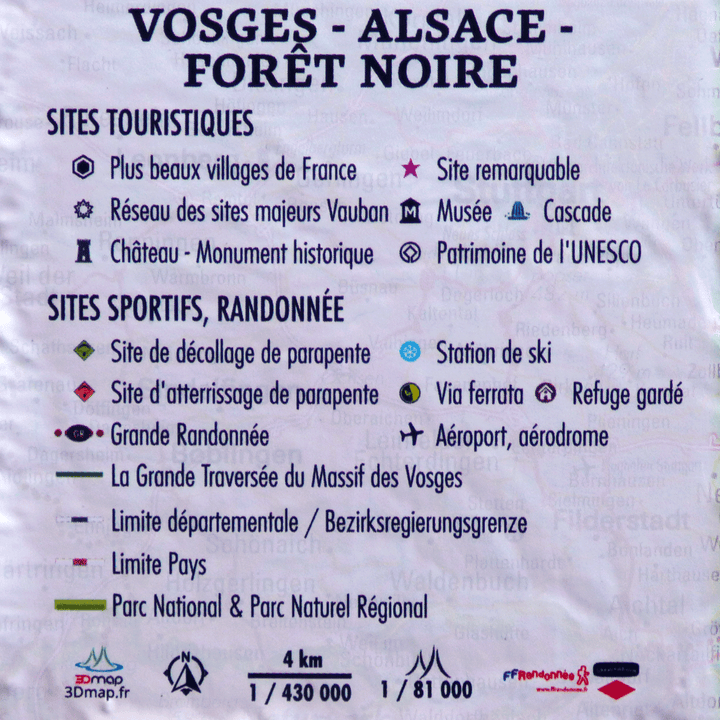 3D Relief Wall Map - Vosges, Alsace & Black Forest - 61 x 41 cm | 3D Map