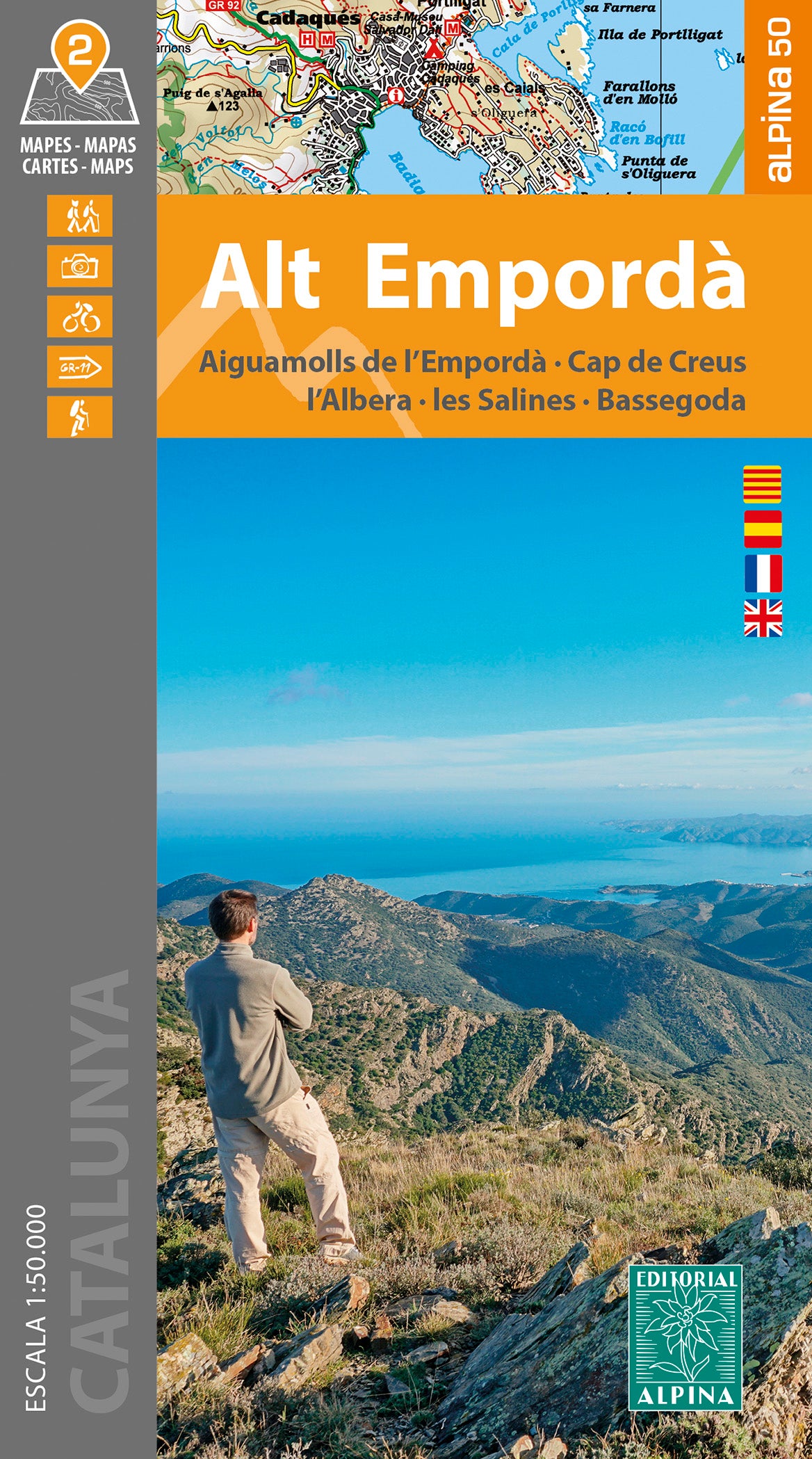 Lot de 2 cartes topographiques - Alt Empordà, Aiguemolls Emporda, Cap de Creus, Albera (Catalogne) | Alpina carte de randonnée Editorial Alpina