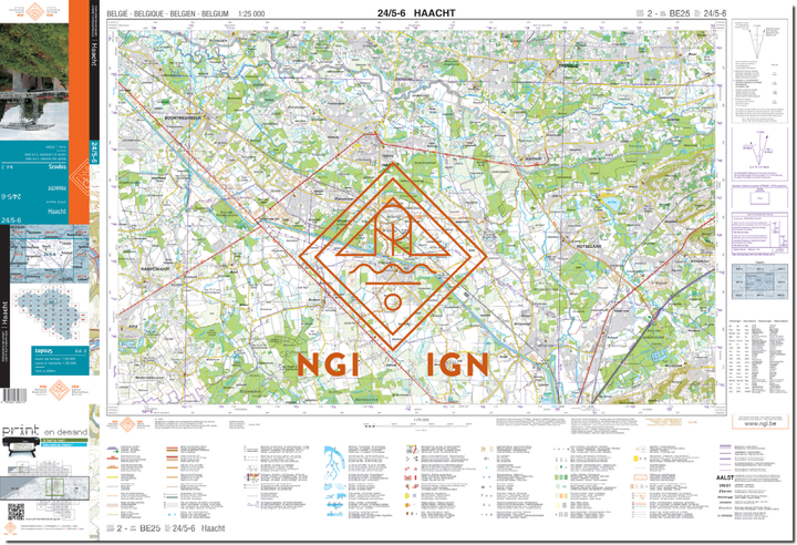 Carte topographique n° 24/5-6 - Haacht (Belgique) | NGI topo 25