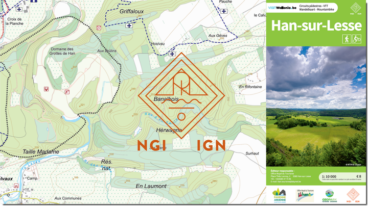 Walking map - Han - sur - Lesse (Belgium) | IGN Belgium (French)