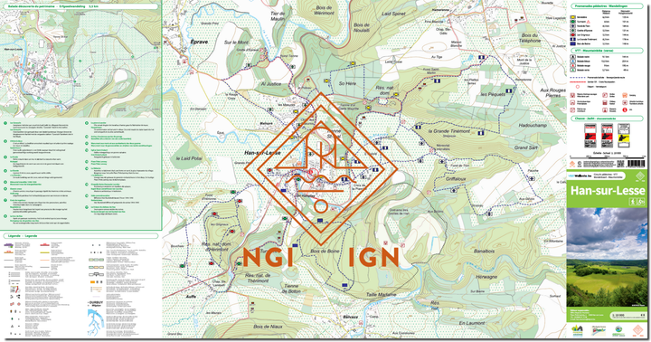 Walking map - Han - sur - Lesse (Belgium) | IGN Belgium (French)