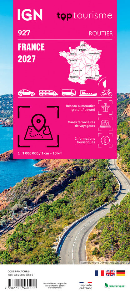 France Road and Tourist Map 2027 | IGN