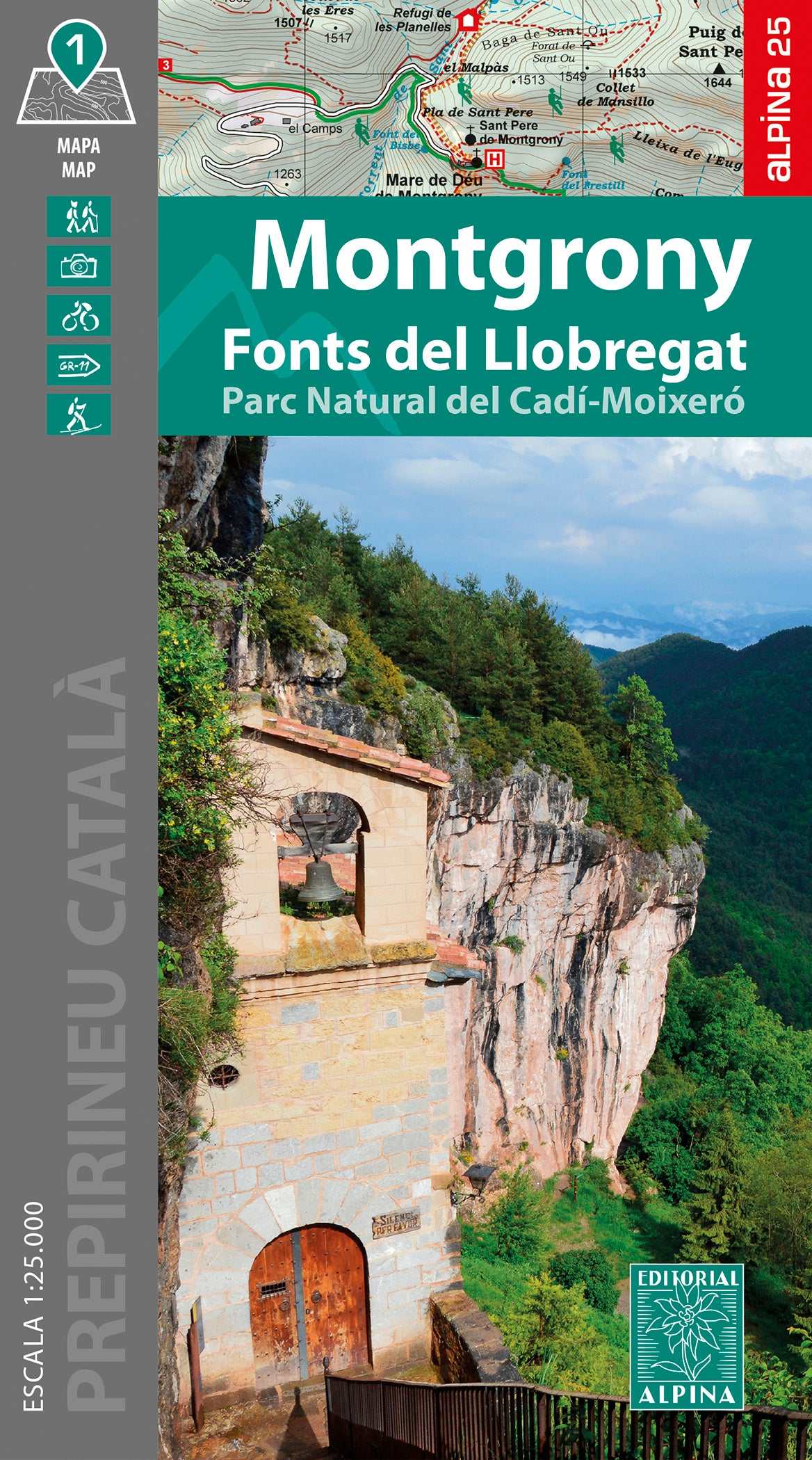 Carte de randonnée - Montgrony, Fonts del Llobregat (Pyrénées Catalanes) | Alpina carte de randonnée Editorial Alpina