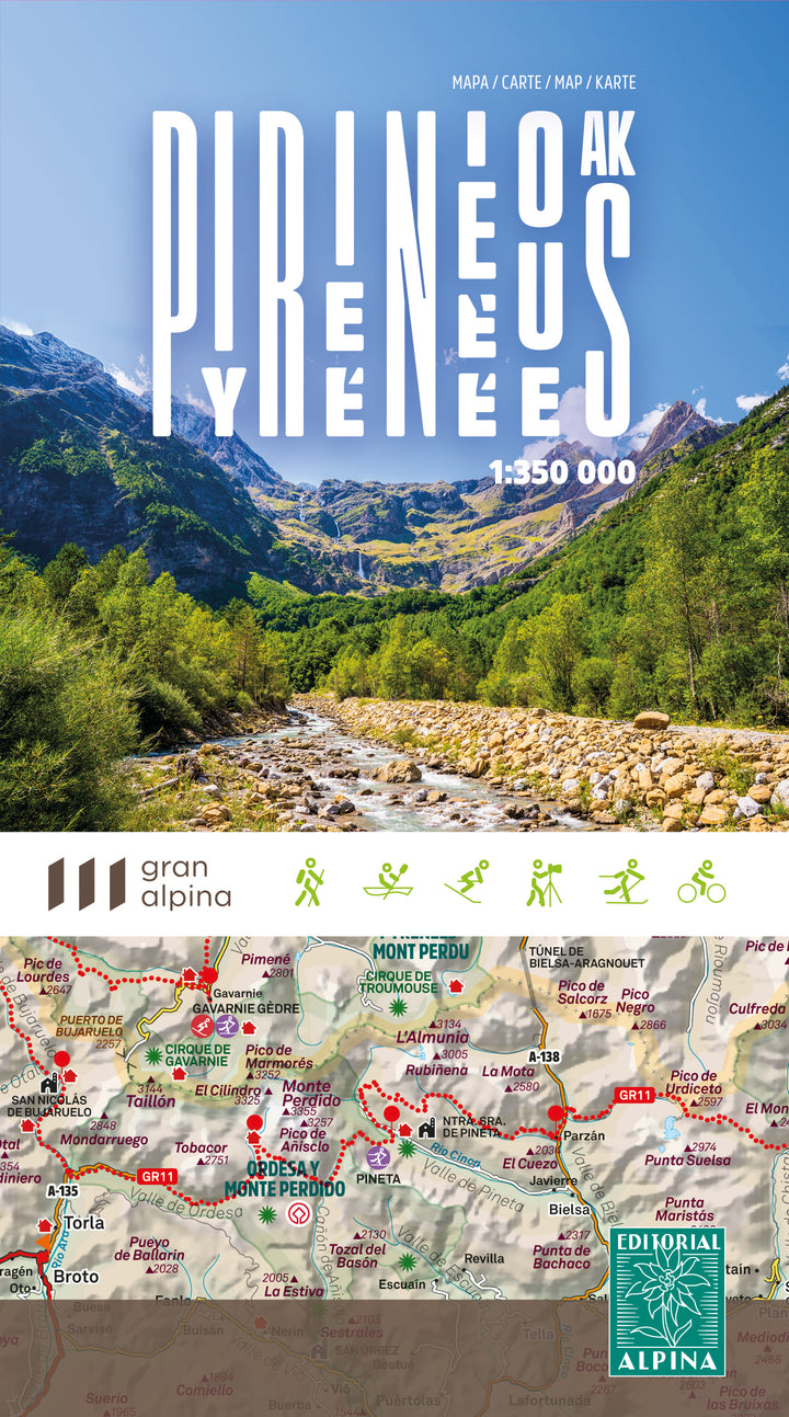 Tourist map - Pyrenees | Alpina - 1:350,000