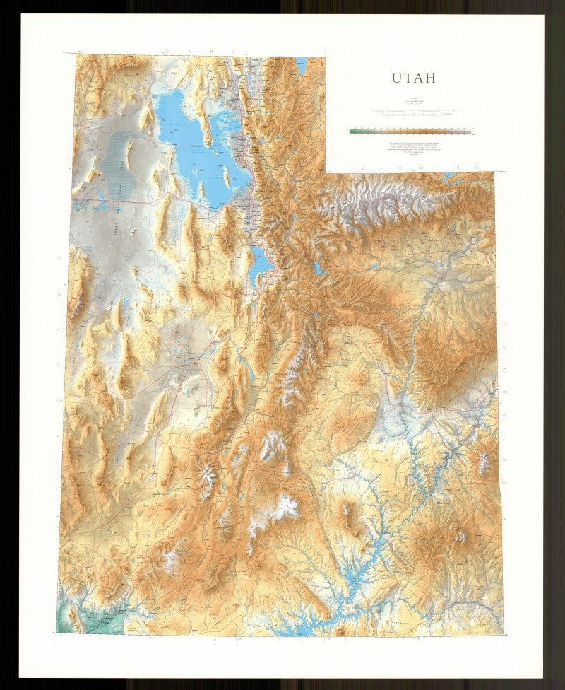 Physical Wall Map - Utah | Raven Maps