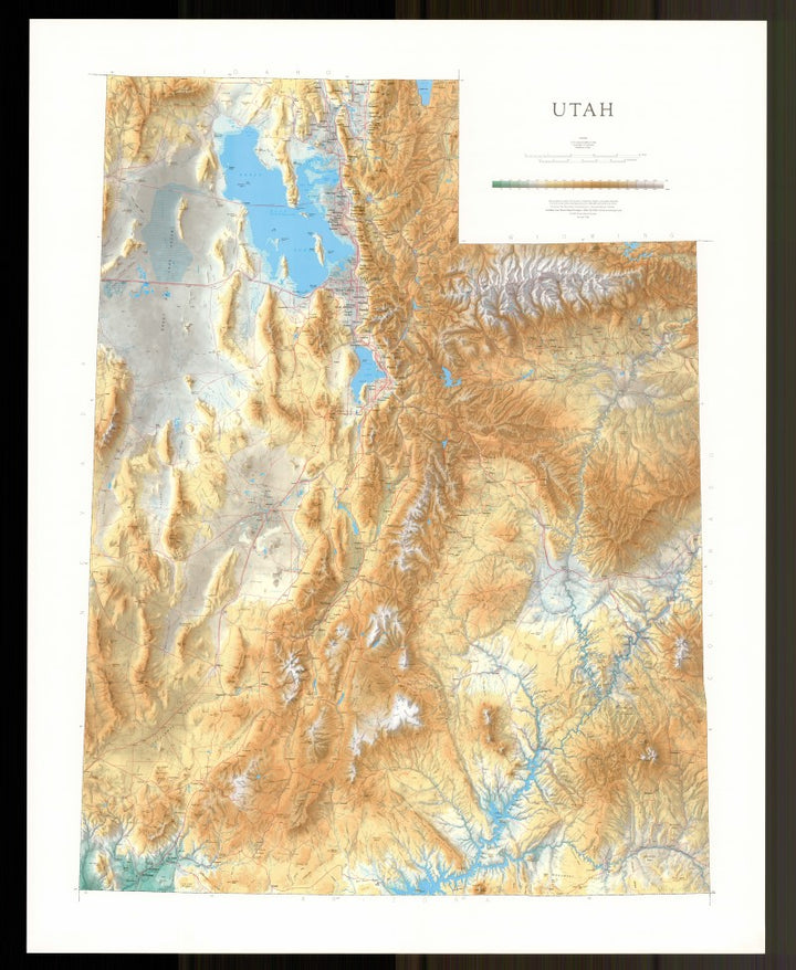 Physical Wall Map - Utah | Raven Maps
