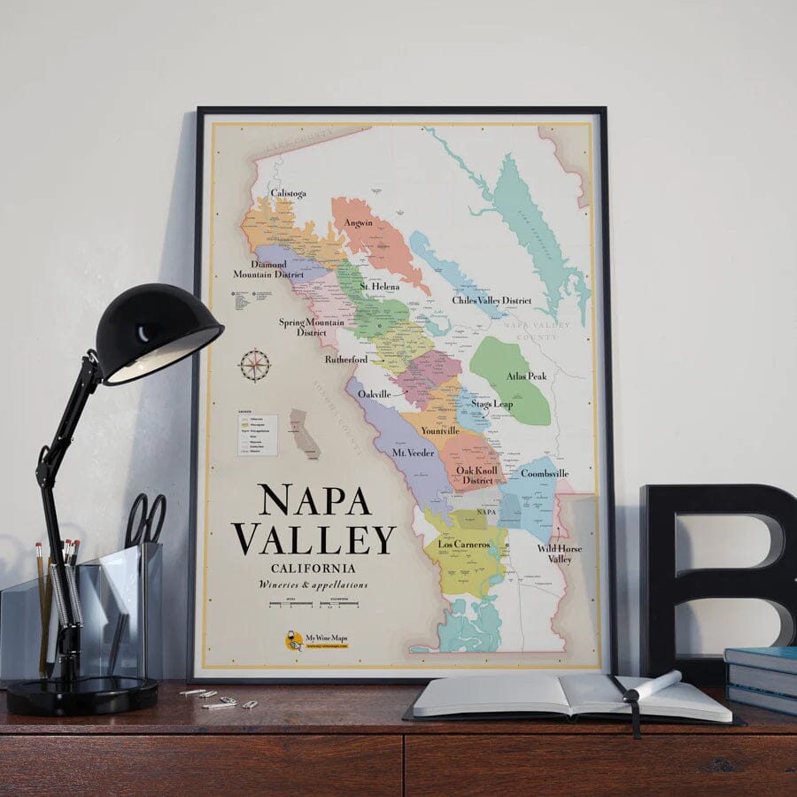 Affiche - Carte des vins de la Napa Valley - 50 x 70 cm carte murale roulée (en tube) La carte des vins Default Title
