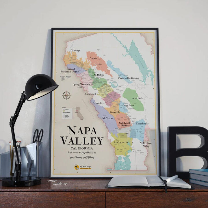 Affiche - Carte des vins de la Napa Valley - 50 x 70 cm carte murale petit tube La carte des vins 