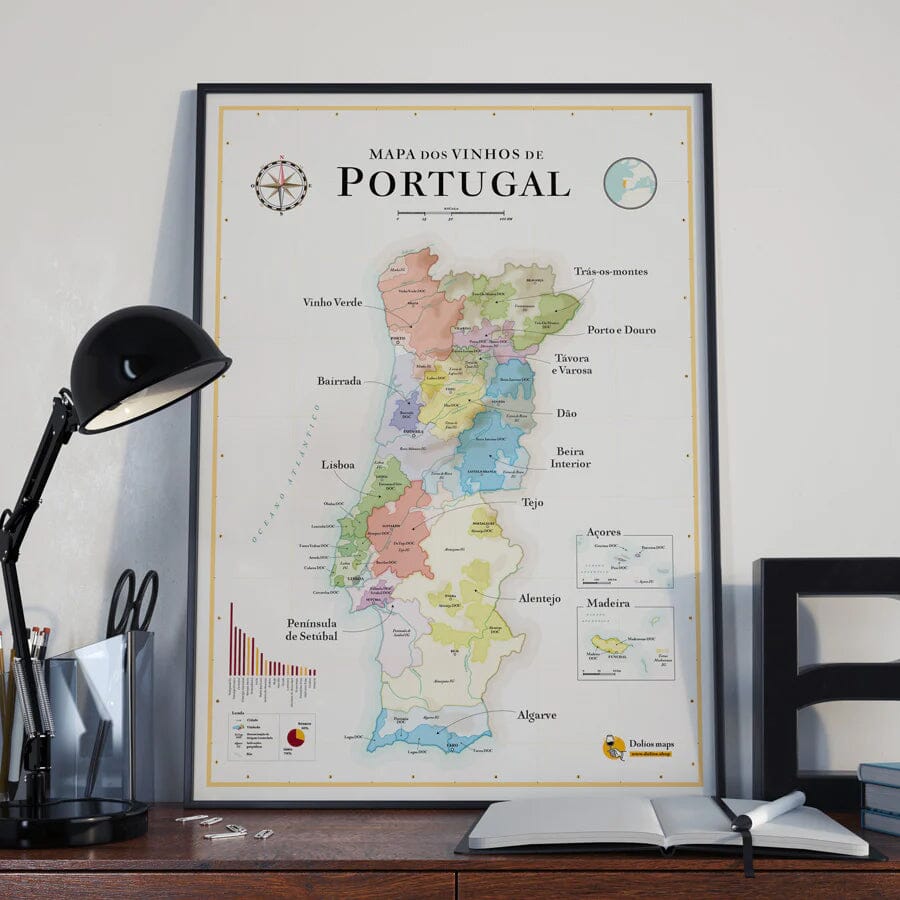 Affiche - Carte des vins du Portugal - 50 x 70 cm carte murale roulée (en tube) La carte des vins Default Title