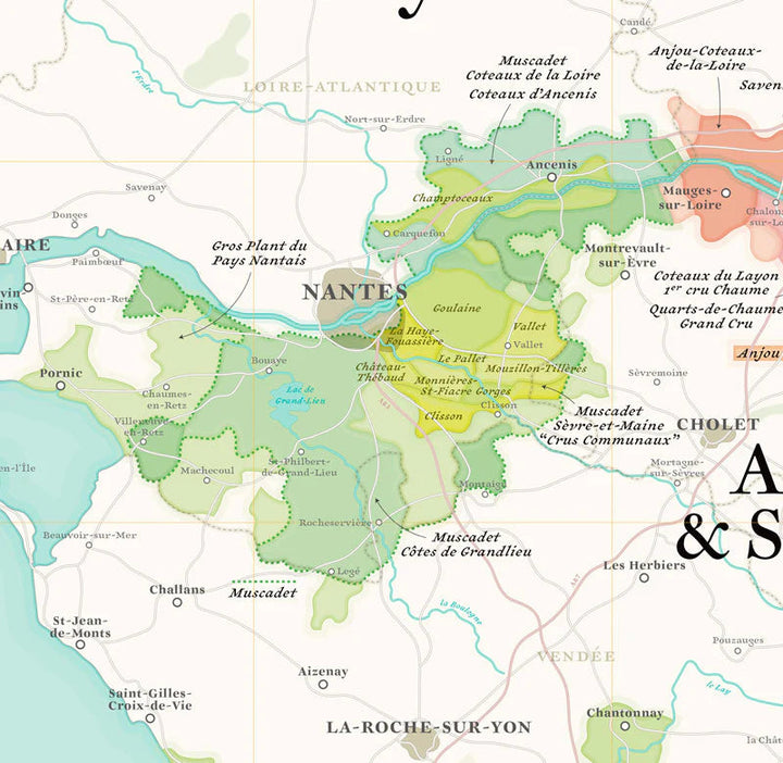 Affiche - Carte des vins du Val de Loire - 50 x 70 cm carte murale petit tube La carte des vins 