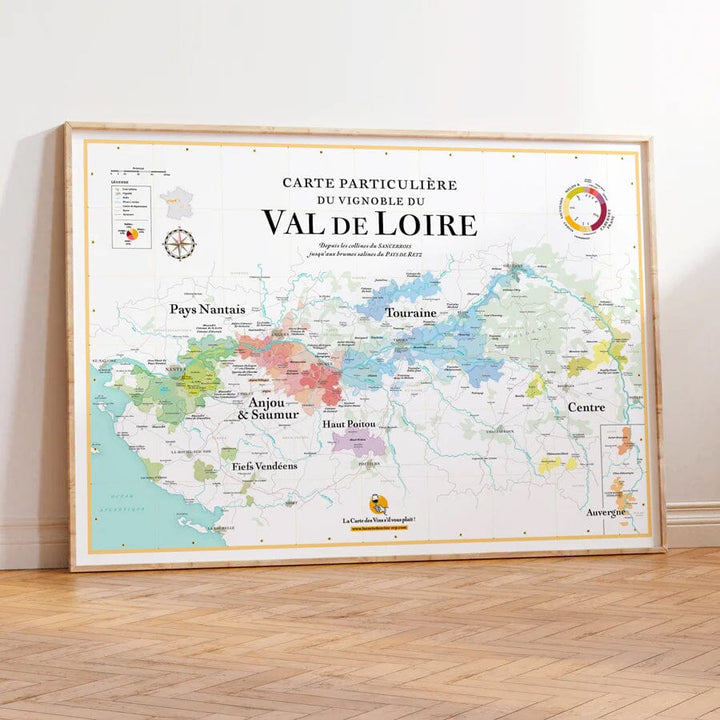 Affiche - Carte des vins du Val de Loire - 50 x 70 cm carte murale petit tube La carte des vins 