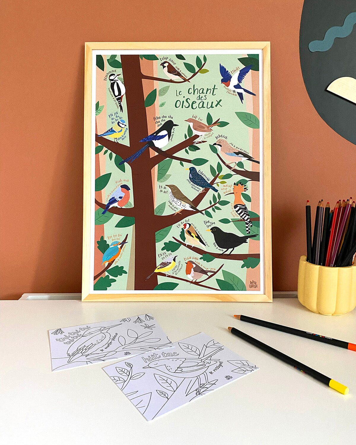 Affiche illustrée - Le chant des oiseaux - A3 | Papier Curieux affiche Papier Curieux