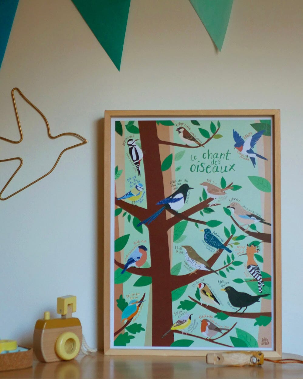 Affiche illustrée - Le chant des oiseaux - A3 | Papier Curieux affiche Papier Curieux