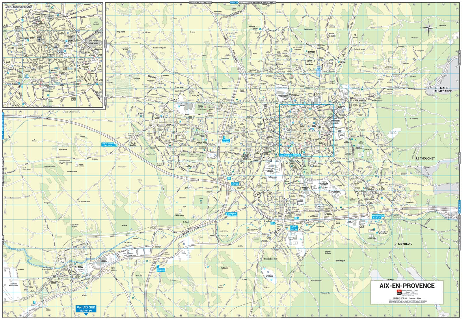 Aix-en-Provence, Bouches-du-Rhône - Plan de ville | Blay Foldex plan de ville Blay Foldex