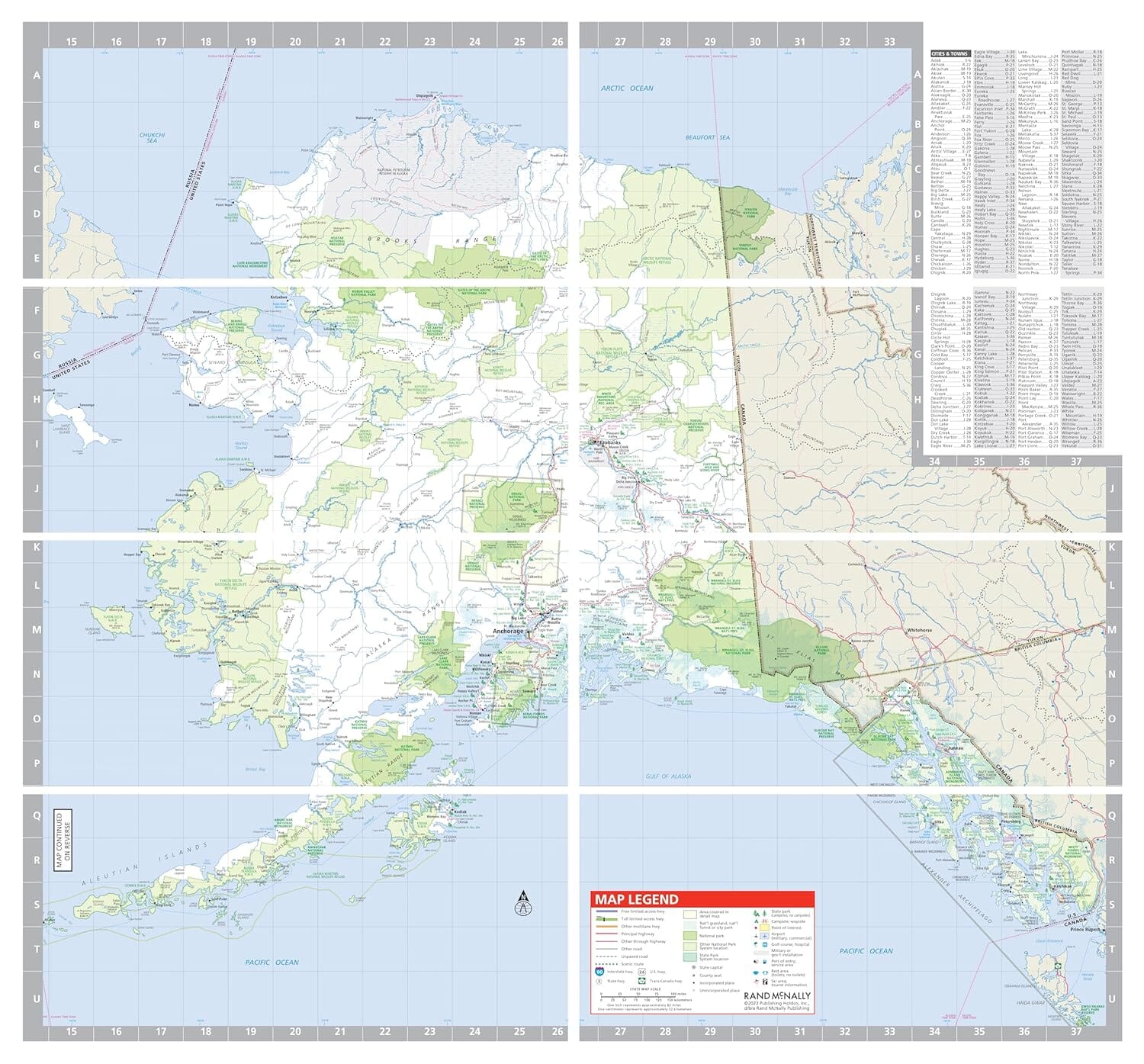 Alaska, carte facile à plier | Rand McNally carte routière Rand McNally 