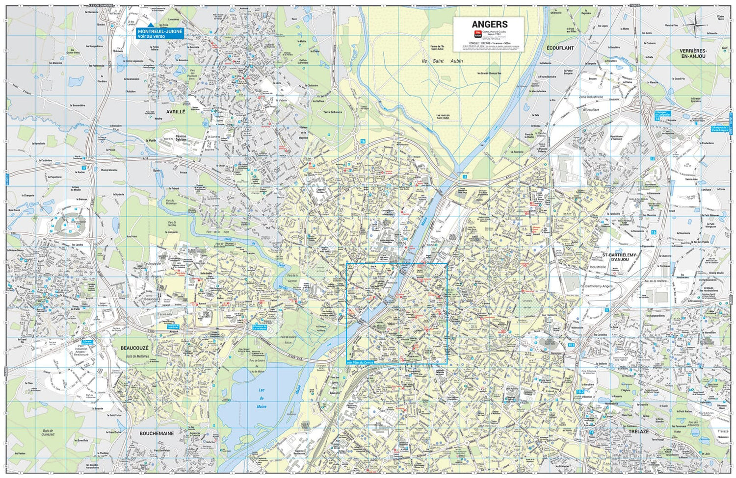 Angers - Plan de ville grand format | Blay Foldex plan de ville Blay Foldex