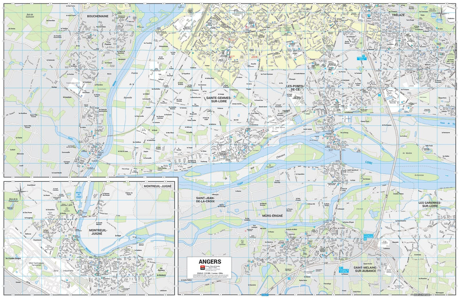 Angers - Plan de ville grand format | Blay Foldex plan de ville Blay Foldex