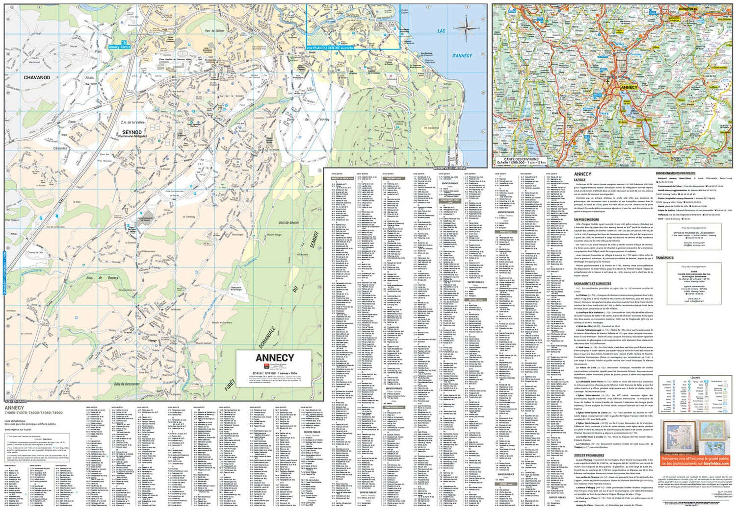Annecy, Haute-Savoie - Plan de ville | Blay Foldex plan de ville Blay Foldex