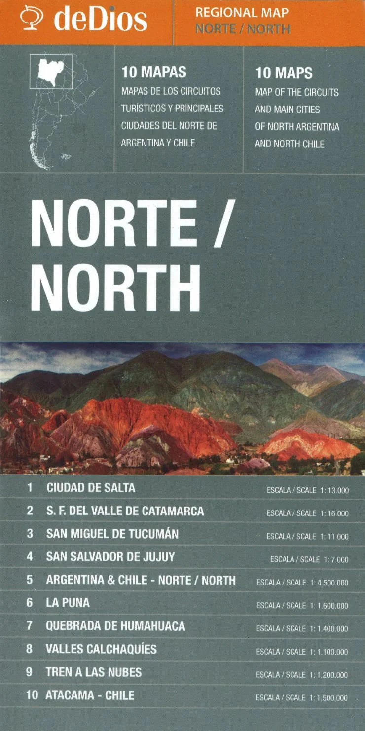 Argentine et nord du Chili | deDios carte routière DeDios 