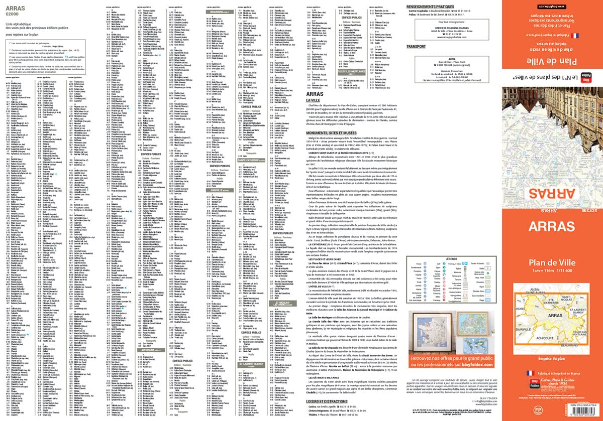 Arras, Pas-de-Calais - Plan de ville | Blay Foldex plan de ville Blay Foldex