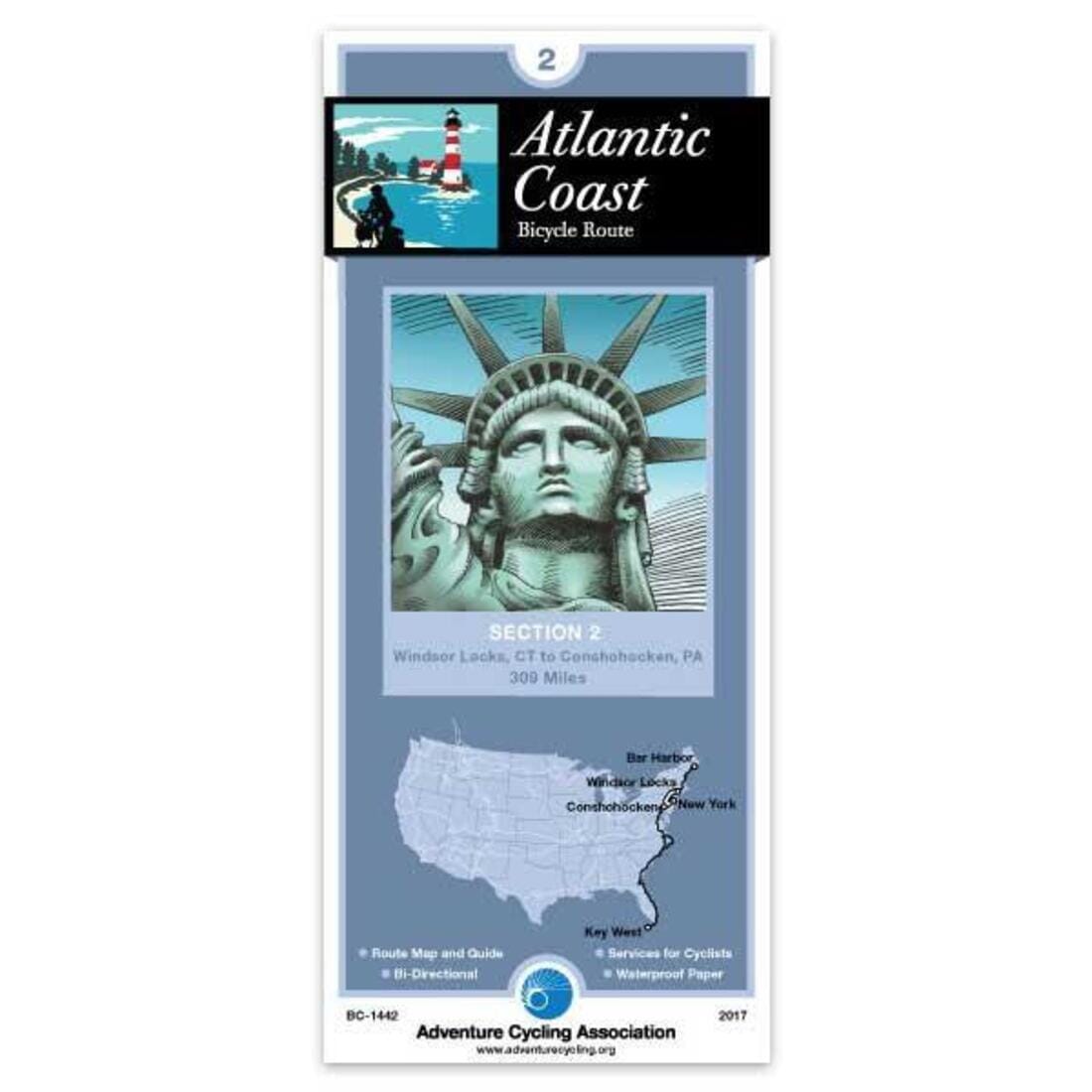 Atlantic Coast - Bicycle Route Section 2 | Adventure Cycling Association carte cycliste Adventure Cycling Association Default Title