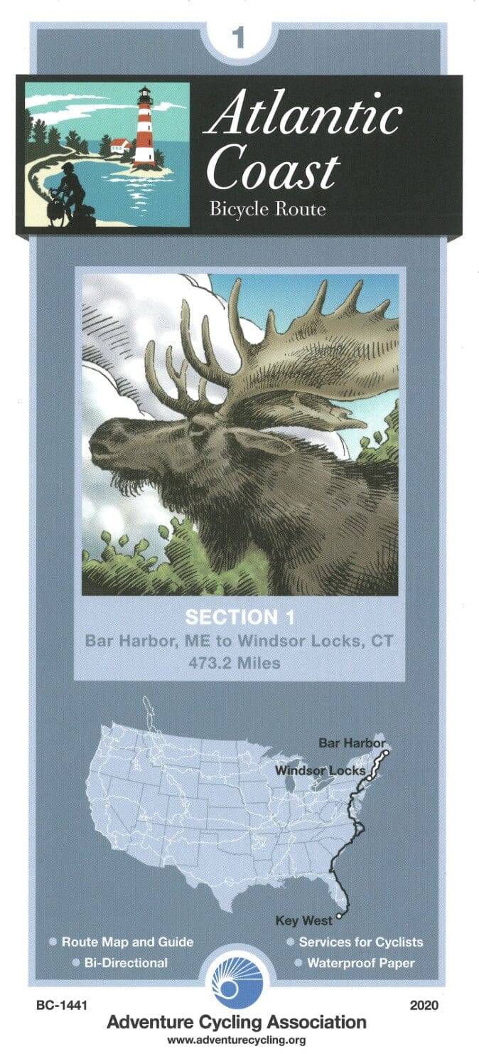 Atlantic Coast - Bike Route Section 1 | Adventure Cycling Association carte cycliste Adventure Cycling Association Default Title