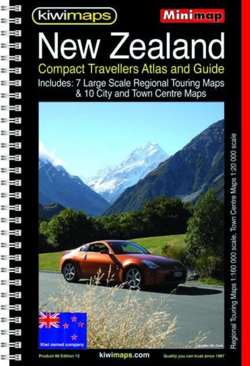 Compac Invision Map Compact A5 Atlas - New Zealand, Spiral Bound | Kiwi Maps – Cartovia