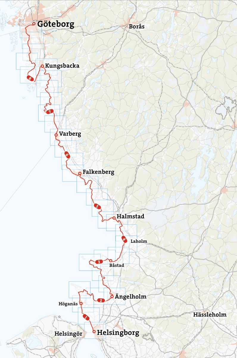 Atlas cycliste - Kattegattleden (Suède) | Calazo atlas Calazo