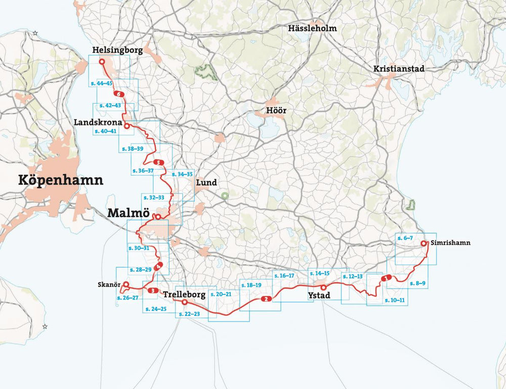 Atlas cycliste - Sydkustleden (Suède) | Calazo carte pliée Calazo 